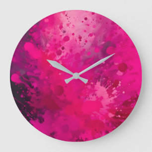 Colourful Splatter Paint Art Wall Clock