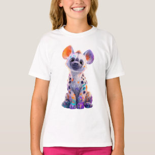 Colourful Splatter Paint Hyena Cub Kids T-Shirt