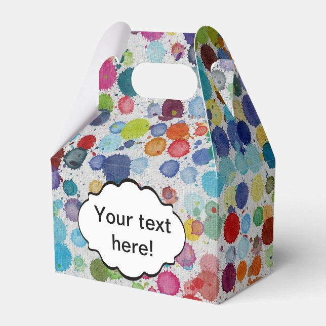 Colourful splatters abstract design favor box (Front Side)