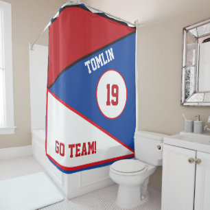 Colourful Sport Inspired shower curtain