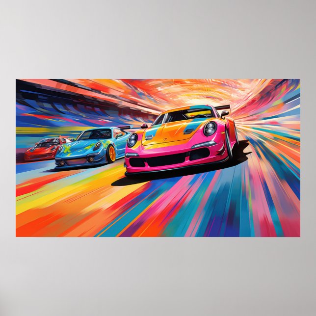 Colourful Sportscars Poster (Front)