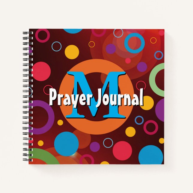 Colourful Spots Rings Monogram Personalized Prayer Notebook (Front)