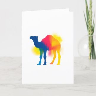 Colourful Spray Paint Camel Silhouette Card