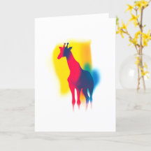 Colourful Spray Paint Giraffe Silhouette