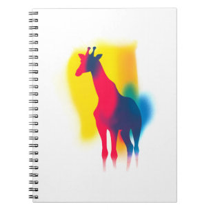 Colourful Spray Paint Giraffe Silhouette Notebook