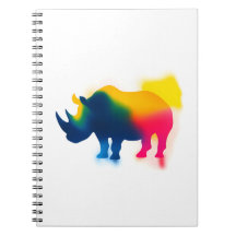 Colourful Spray Paint Rhinoceros Silhouette