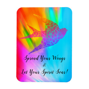 Colourful Spread Your Wings Bird Magnet