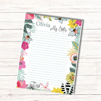 Colourful Spring Blossoms Personalized Notepad