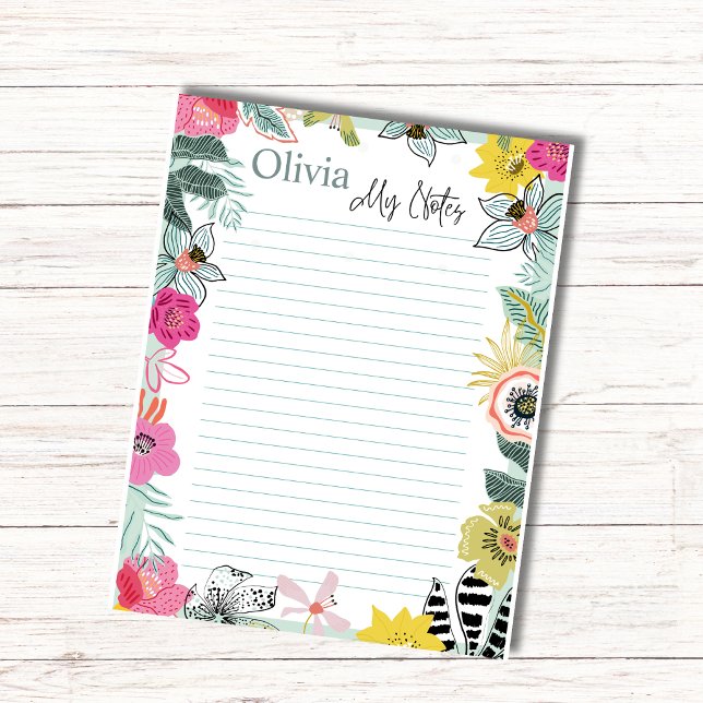 Colourful Spring Blossoms Personalized Notepad (Creator Uploaded)