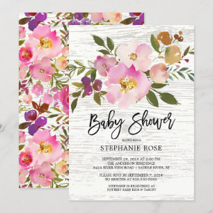 Colourful Spring Bouquet Baby Shower Invitation