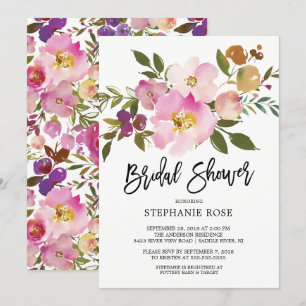Colourful Spring Bouquet Bridal Shower Invitation