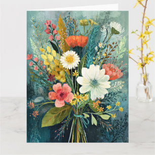 Colourful Spring Bouquet Card