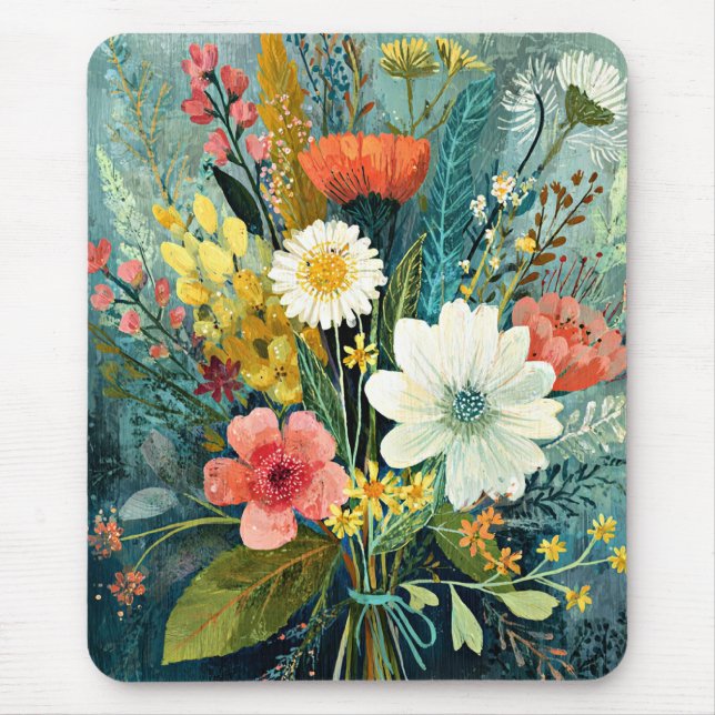 Colourful Spring Bouquet Mouse Pad (Front)