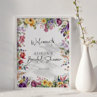 Colourful Spring Bridal Shower Welcome Poster