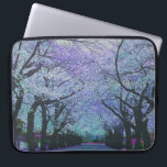 Colourful Spring Cherry Tree Blossom Landscape Laptop Sleeve<br><div class="desc">Colourful spring cherry tree blossom landscape. Tree row with white and lavenders flowers. Available on other products,  and as a poster and canvas print. By request on any products.</div>