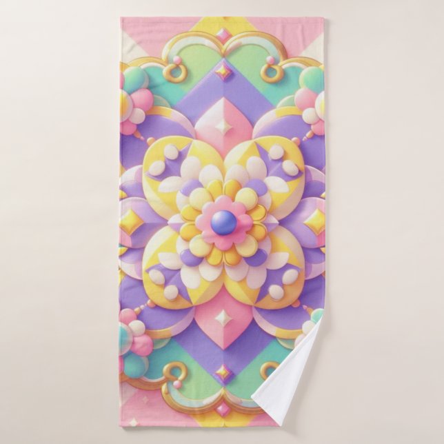 colourful spring/Easter/princess pastel Bath Towel (Bath Towel)