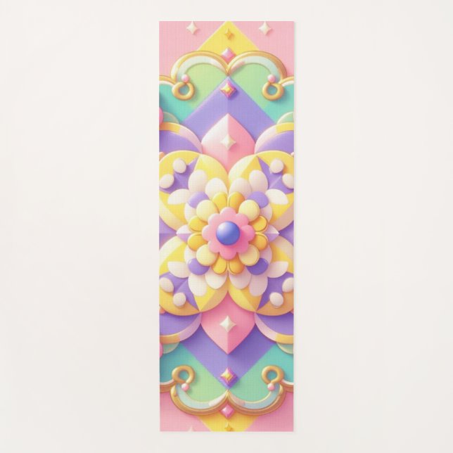 colourful spring/Easter/princess pastel Yoga Mat (Front)