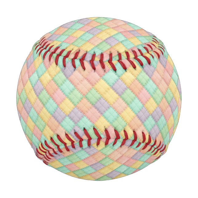 Colourful spring/Easter vintage patchwork quilt  Baseball (Front)