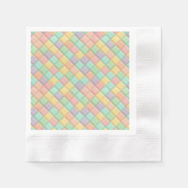 Colourful spring/Easter vintage patchwork quilt  Napkin (Front)