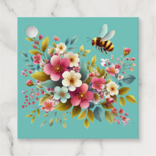 Colourful, Spring/Floral bee Favour Tags