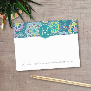 Colourful Spring Floral Pattern Custom Monogram Post-it Notes