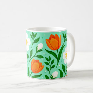 Colourful Spring Floral Seamless Pattern Coffee Mug