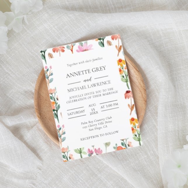  Colourful spring Floral Wedding Invitation (Creator Uploaded)