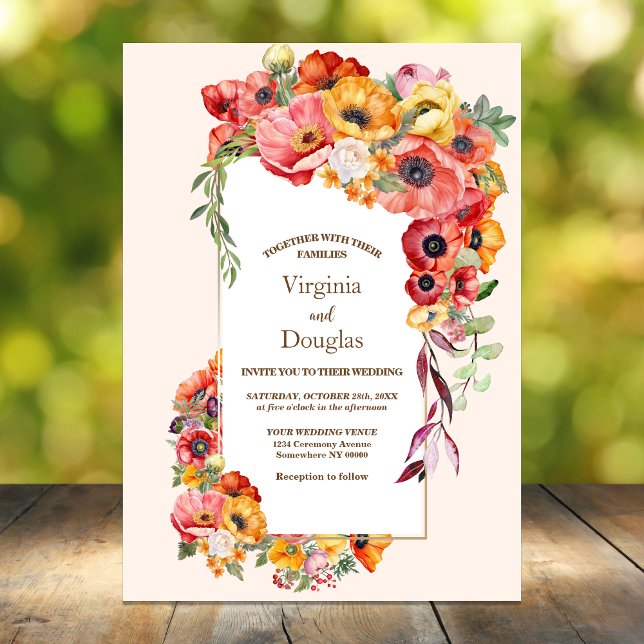 Colourful Spring Floral Wedding Invitation (Creator Uploaded)