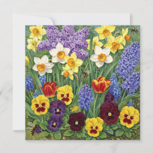 Colourful Spring Flower Garden Card