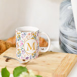 Colourful Spring Flower Watercolor Pattern Monogra Coffee Mug<br><div class="desc">Personalized Colourful Spring Garden Flower Watercolor Pattern Monogram Coffee Mug</div>