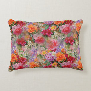 Colourful Spring Flowers Accent Pillow