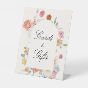 Colourful Spring Flowers Arch Cards & Gifts Pedestal Sign