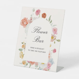Colourful Spring Flowers Arch Flower Bar Pedestal Sign