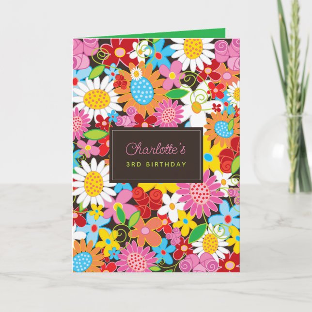 Colourful Spring Flowers Garden Custom Card (Front)