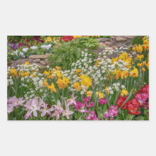 Colourful Spring Flowers in full bloom Sticker