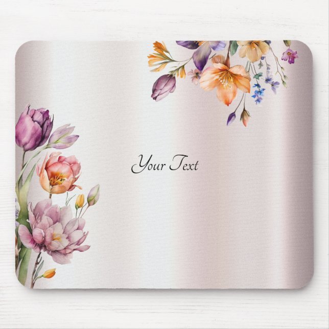 Colourful Spring Flowers Mousepad (Front)