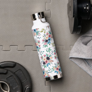 Colourful spring flowers patten water bottle