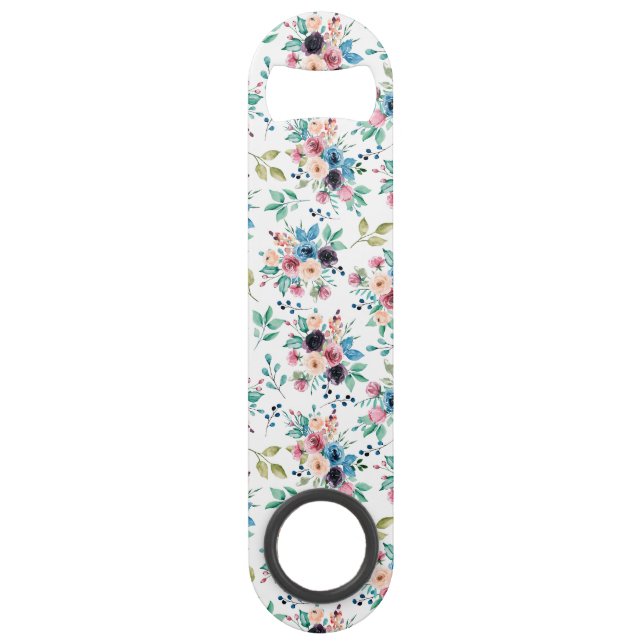 Colourful spring flowers pattern bar key (Front)
