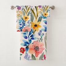 Colourful spring flowers pattern