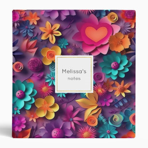Colourful Spring Flowers Pattern Binder