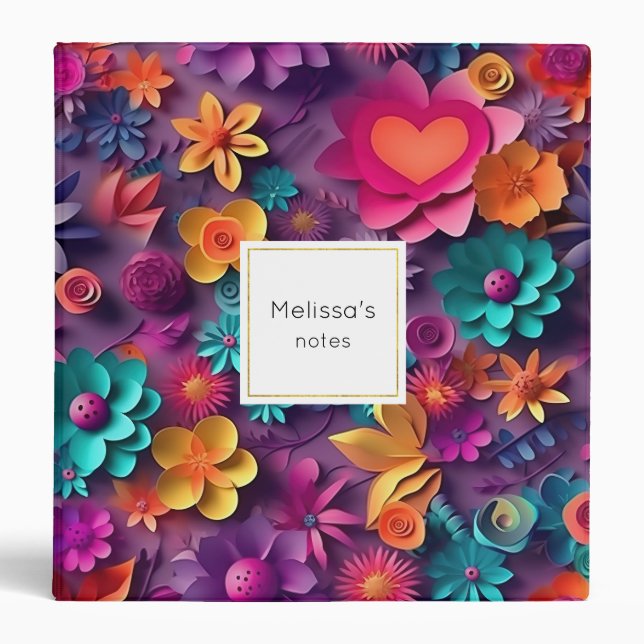 Colourful Spring Flowers Pattern Binder (Front)
