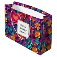 Colourful Spring Flowers Pattern Birthday