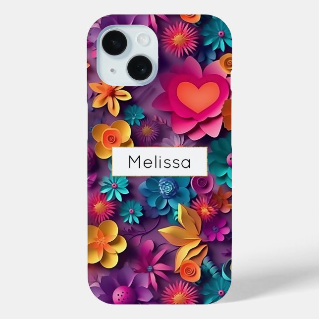 Colourful Spring Flowers Pattern Case-Mate iPhone Case (Back)
