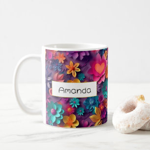 Colourful Spring Flowers Pattern Coffee Mug