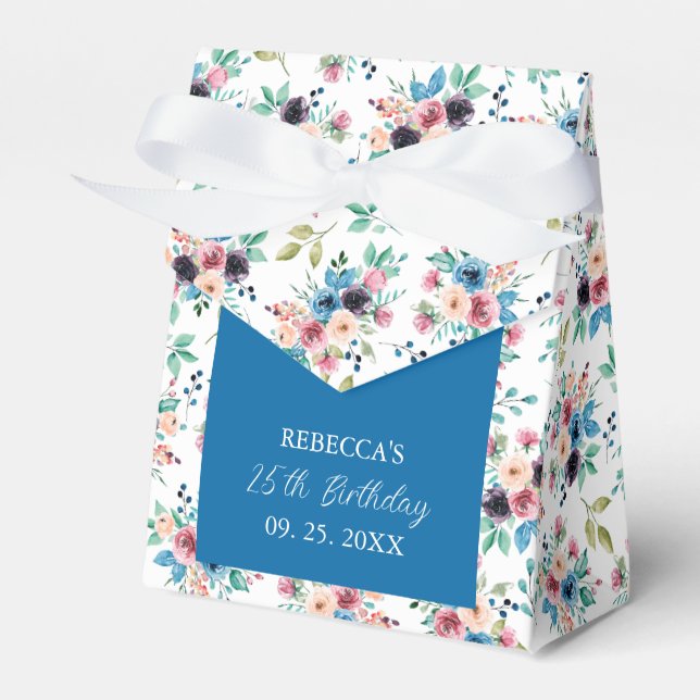 Colourful spring flowers pattern favor box (Front Side)