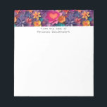 Colourful Spring Flowers Pattern Notepad<br><div class="desc">A notepad with a cool digital 3d style pattern. Bright and colourful flowers with a cool style which looks like paper cutouts. Fun and fanciful design.</div>