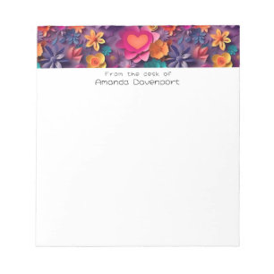 Colourful Spring Flowers Pattern Notepad