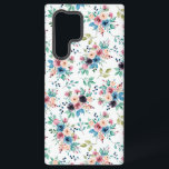 Colourful spring flowers pattern samsung galaxy case<br><div class="desc">Watercolors of colourful spring flowers in a seamless pattern with a transparent background.</div>