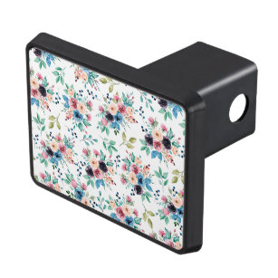 Colourful spring flowers pattern trailer hitch cover