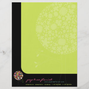 Colourful Spring Flowers Pop Tree Whimsical & Chic Letterhead